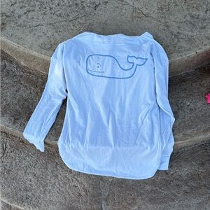 Vineyard Vines Blue Long Sleeve Hooded Tee Whale Design